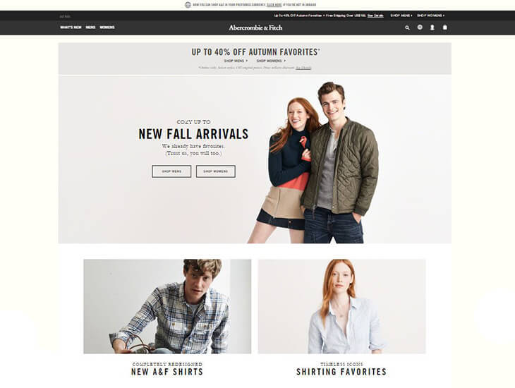 Доставка товара с магазина Abercrombie & Fitch