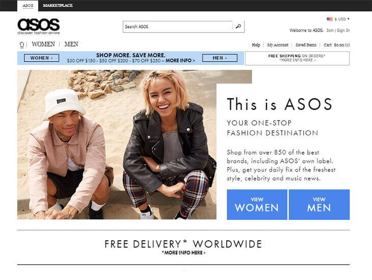 Доставка товара с магазина Asos